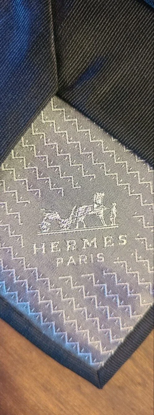 Hermes Black Silk Men's Tie